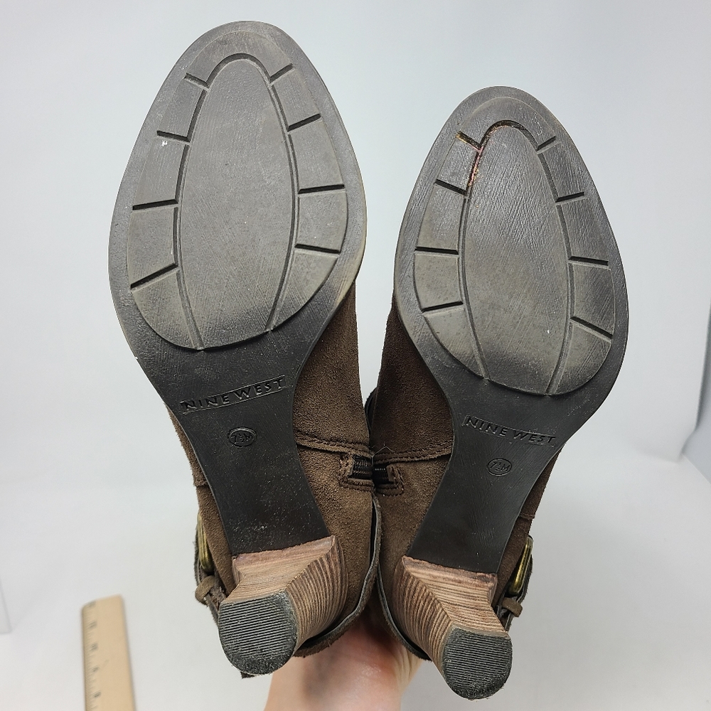 Womens Nine West High Heeled Tall Boot Brown 7.5 - Picture 6 of 10